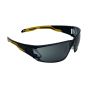 Metal-free smoke lens safety eyewear clear TPE nose rest and recycled polyester pouch detail | CMT Group UK