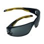 Safety glasses smoke lens front view showing frameless construction and tinted lens coverage | CMT Group UK