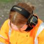 Panoramic safety goggles clear lens overhead view showing tilt-hinge headband construction | CMT Group UK