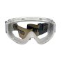 Anti-fog wide vision safety goggles clear polycarbonate lens white frame TPE seal front angled view | CMT Group UK
