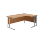 Twin Leg Right-Angle Corner Desk 1600mm Wide - Nova Oak