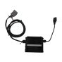 Electric pallet truck fast charger black housing with mains lead and DC output cable front view | CMT Group UK