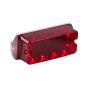 Battery powered hoarding light red LED front view polycarbonate prismatic lens aluminium housing | CMT Group UK