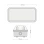 110-240V opal LED bulkhead light technical dimension drawing 245mm x 125mm x 97mm side and front view | CMT Group UK