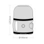 LED globe site light 110V technical dimension drawing 252mm height 190mm diameter | CMT Group UK