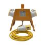 110V splitter box 4 way rear view four 16A output sockets visible carry handle A-frame legs | CMT Group UK