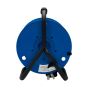 Cable reel 25m rear view blue polypropylene drum iron frame stable base carry handle | CMT Group UK