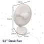 12 Inch Oscillating Desk Fan - 3 Speed 240V