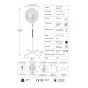 16 Inch Pedestal Fan Height Adjustable 3 Speed detail | CMT Group UK