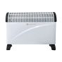 240V electric convector heater 2kW white body black feet front view | CMT Group UK