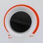 Electric convector heater 2kW thermostat dial MIN to MAX detail close-up | CMT Group UK