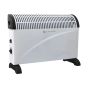 240V electric convector heater 2kW white body black feet three-quarter front view | CMT Group UK