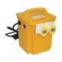 110V site transformer yellow GRP casing two 16A outlets with carry handle | CMT Group UK
