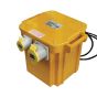110V transformer ET300 3kVA yellow GRP portable site transformer angle view | CMT Group UK