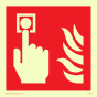 PVC Photoluminescent Sign - 100mm x 100mm - Fire alarm call point symbol only