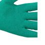 MAX Polycotton Latex Grip Gloves elasticated cuff detail showing knitted green border | CMT Group UK