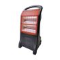 Rhino TQ4 230V infrared cabinet heater 2200w black HDPE body red fireguard front three-quarter view | CMT Group UK