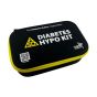 DSO Site Diabetes Hypo Kit - 3 x 60ml Glucose Shots and Training  closed black case with yellow zip and QR code panel | CMT Group UK