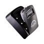 Squire wall mounted key safe open angled view showing mounting holes and 4-wheel combination mechanism | CMT Group UK