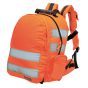 25L Heavy-Duty Hi-Vis Rucksack – Waterproof 600D Polyester – L280 X W210 X H430mm orange rucksack front view | CMT Group