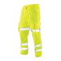 MAX Polycotton Cargo Trousers - Yellow - Heavy Duty 280gsm - Sizes 30-52 hi-vis trousers front view | CMT Group