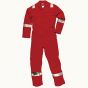 Flame Retardant & Anti Static Overall with Hi vis stripes Red - Size Medium Tall 