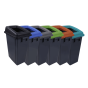 Recycling Bin Kit c/w 7 Stickers & Coloured Lids - Set of 6