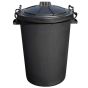 80 Litre Black Economy Plastic Dustbin W/Lid