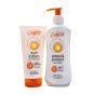 Sun cream lotion 200ml SPF50 and SPF30 tube water resistant UVA UVB front view white background | CMT Group UK