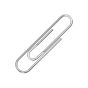 Galvanised round plain paperclip 32mm Gem-style polished steel wire single clip close-up view | CMT Group UK