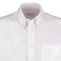 Kustom Kit Premium Short Sleeve Oxford Shirt – White – Cotton Rich & Easy Iron collar detail close-up | CMT Group