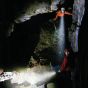 Ledlenser H3.2 head torch in use showing focused spot beam in dark underground conditions | CMT Group UK