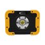 110V rechargeable COB LED work light 10W 800lm yellow and black front view showing COB LED and Nylon TPR housing | CMT Group UK