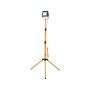 110V LED telescopic tripod light close-up showing die-cast aluminium LED head and tempered glass lens | CMT Group UK