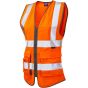 Womens Hi Vis Executive Waistcoat - Orange