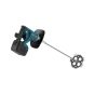 Makita DUT130Z brushless cordless paddle mixer with long shaft and mixing blade extended rear angle view | CMT Group UK