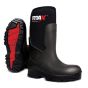 MAX MX20 Neoprene Safety Wellington Boots – PU Lightweight & Antibacterial Treated Lining – S5L SR – Black pair with sole view | CMT Group