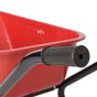Heavy duty contractor wheelbarrow height-adjustable tipping point nose detail close-up | CMT Group UK