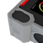 Dustlight personal dust monitor close-up side view showing air inlet mesh and power button | CMT Group UK