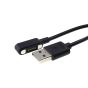 Magnetic USB-A charging cable for Dustlight black showing pogo pin magnetic connector and USB-A plug | CMT Group UK