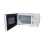 Site canteen microwave oven 700W door open showing interior glass turntable and cavity | CMT Group UK