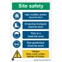 Site Sign - 3mm Correx - 420x594mm - PPE Required / Danger Stop. Look. Listen.