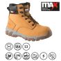 MAX MX12 Pro Comfort+ Safety Boot Honey non-metallic full boot view | CMT Group