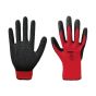 MAX MXL crinkle latex palm coated grip gloves red polyester liner black latex coating front and back pair | CMT Group UK