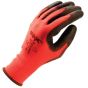 MAX MXP Red/Black PU Palm Coated Precision Gloves breathable red knit back for comfort - Outer View| CMT Group