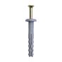 Flange head hammerscrew 6 x 40mm nylon plug zinc plated single fixing front view | CMT Group UK