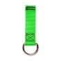 NLG large D ring tool tether green webbing welded D ring front view showing contrast stitching and NLG label | CMT Group UK