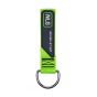 NLG belt loop anchor lime green welded D-ring 3kg rated front view with NLG Never Let Go rubber badge | CMT Group UK