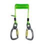NLG aircraft grade coil tool lanyard angled view showing dual Rotobiner connectors, NLG ID label, and compact coil | CMT Group UK