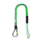 NLG heavy duty bungee lanyard angled flat view showing abrasion-resistant webbing, wear protector sleeve, and contrast stitching | CMT Group UK